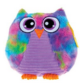 Owl Tie Dye Purple Pillow with Custom Imprint Ribbon